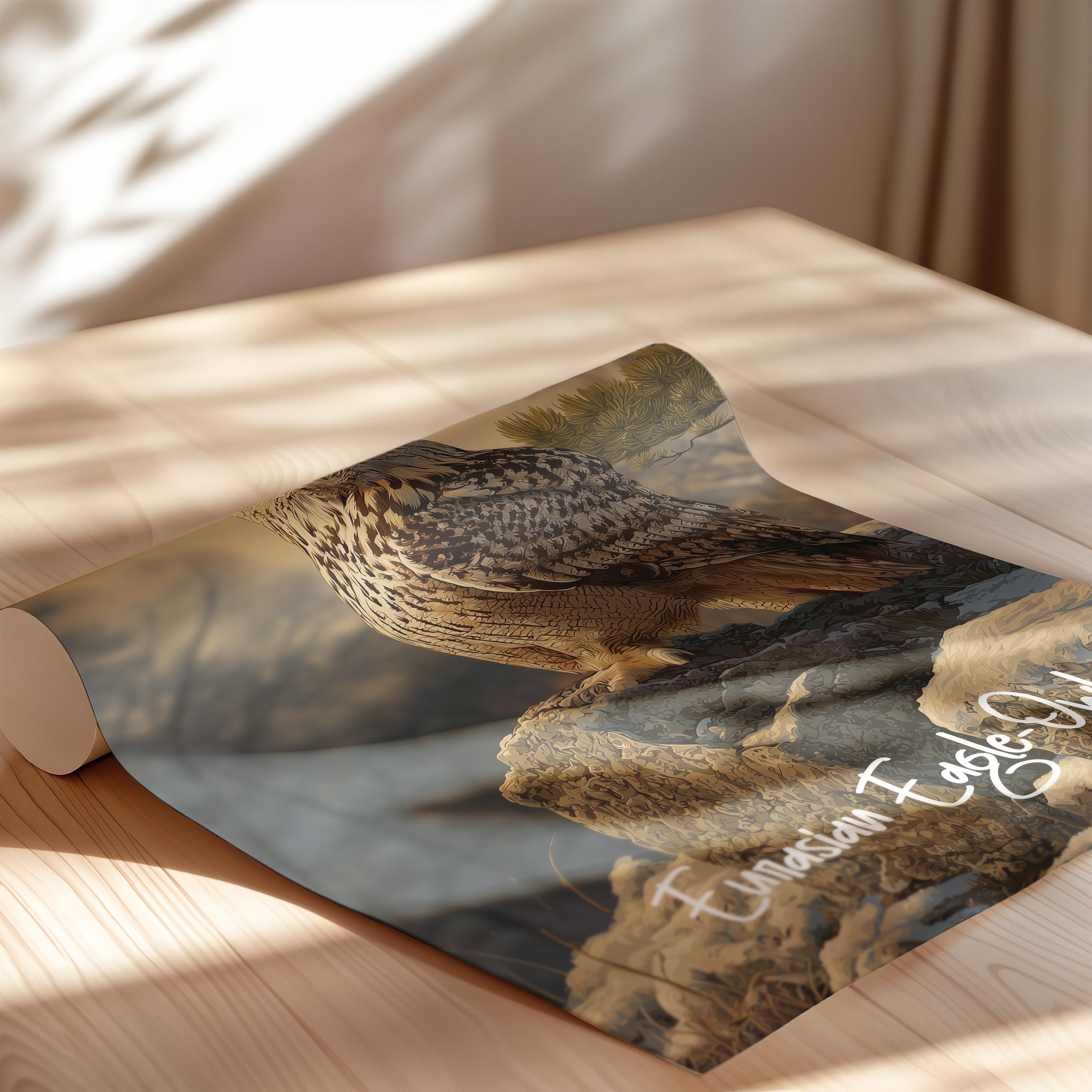 Eurasian Eagle-Owl Framed Poster: Majestic Bird Print for Nursery