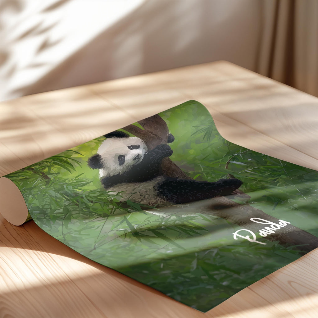Panda Nursery Print: Calm Bamboo Bear Wall Art