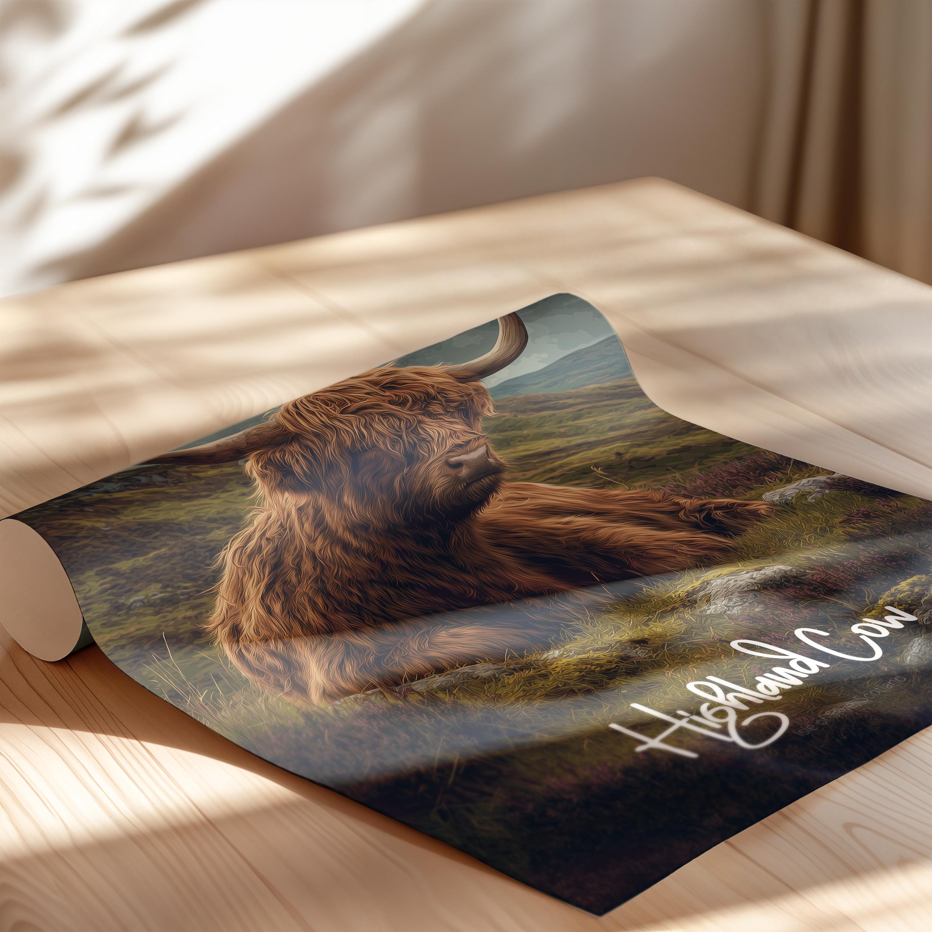 Highland Cow Print: Rustic Farmhouse Animal Wall Art