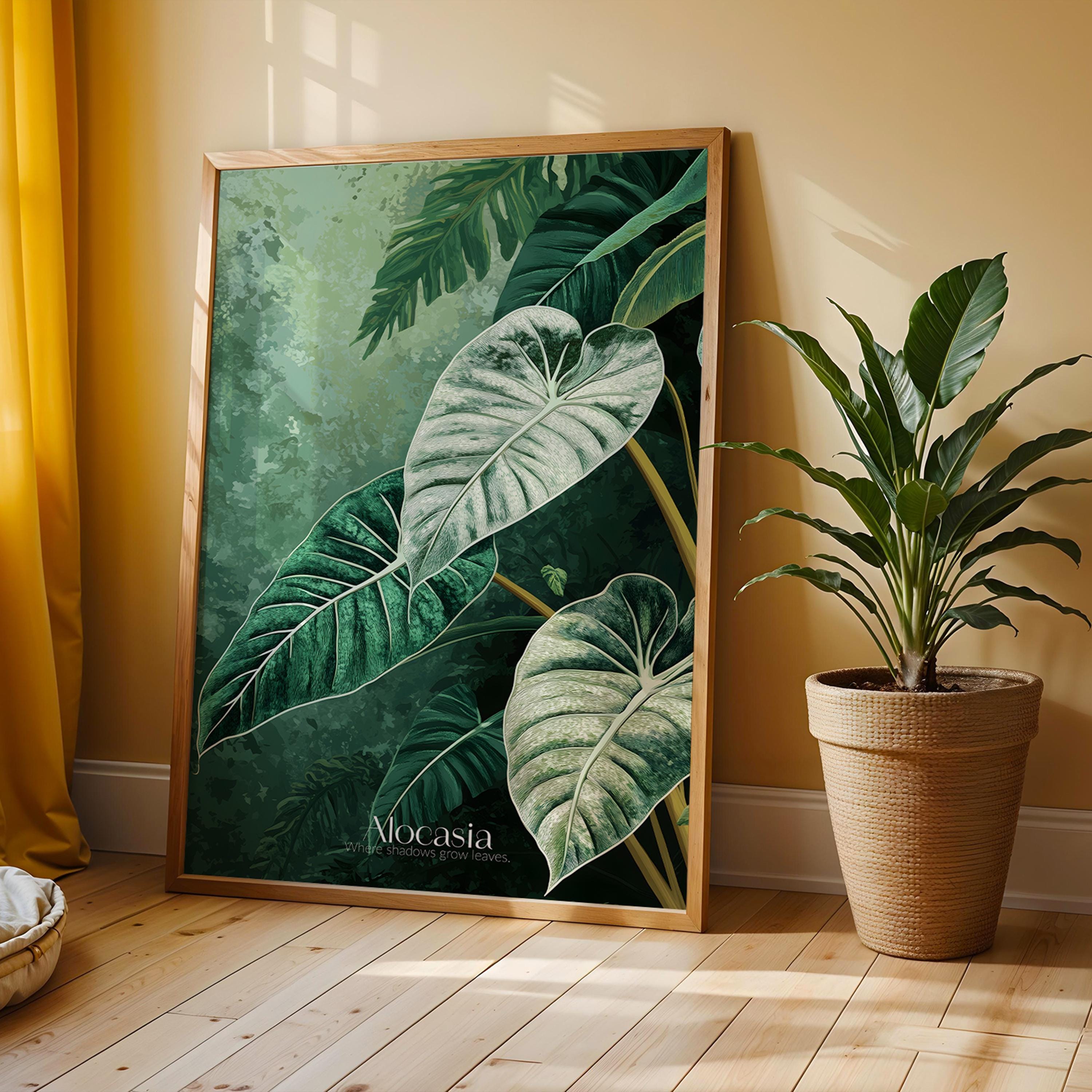 Alocasia Dragon Scale Print: Tropical Botanical Wall Art, Plant Lover Gift