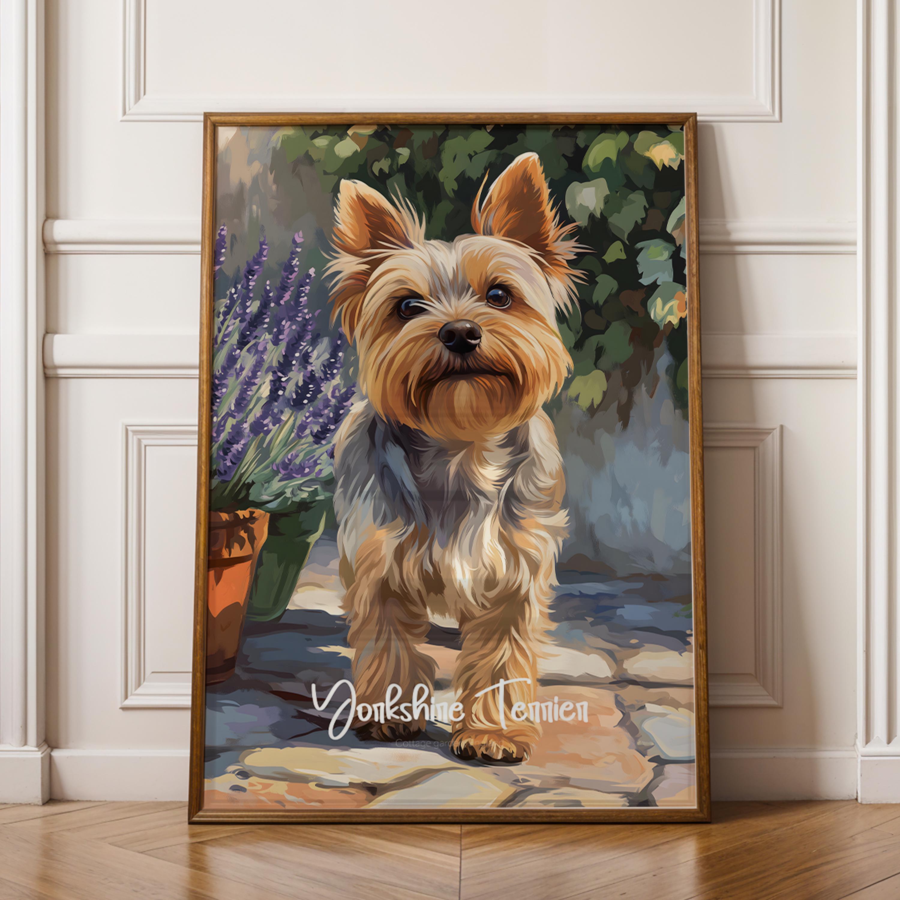 Yorkshire Terrier Art Print – Framed Dog Illustration, Home Decor