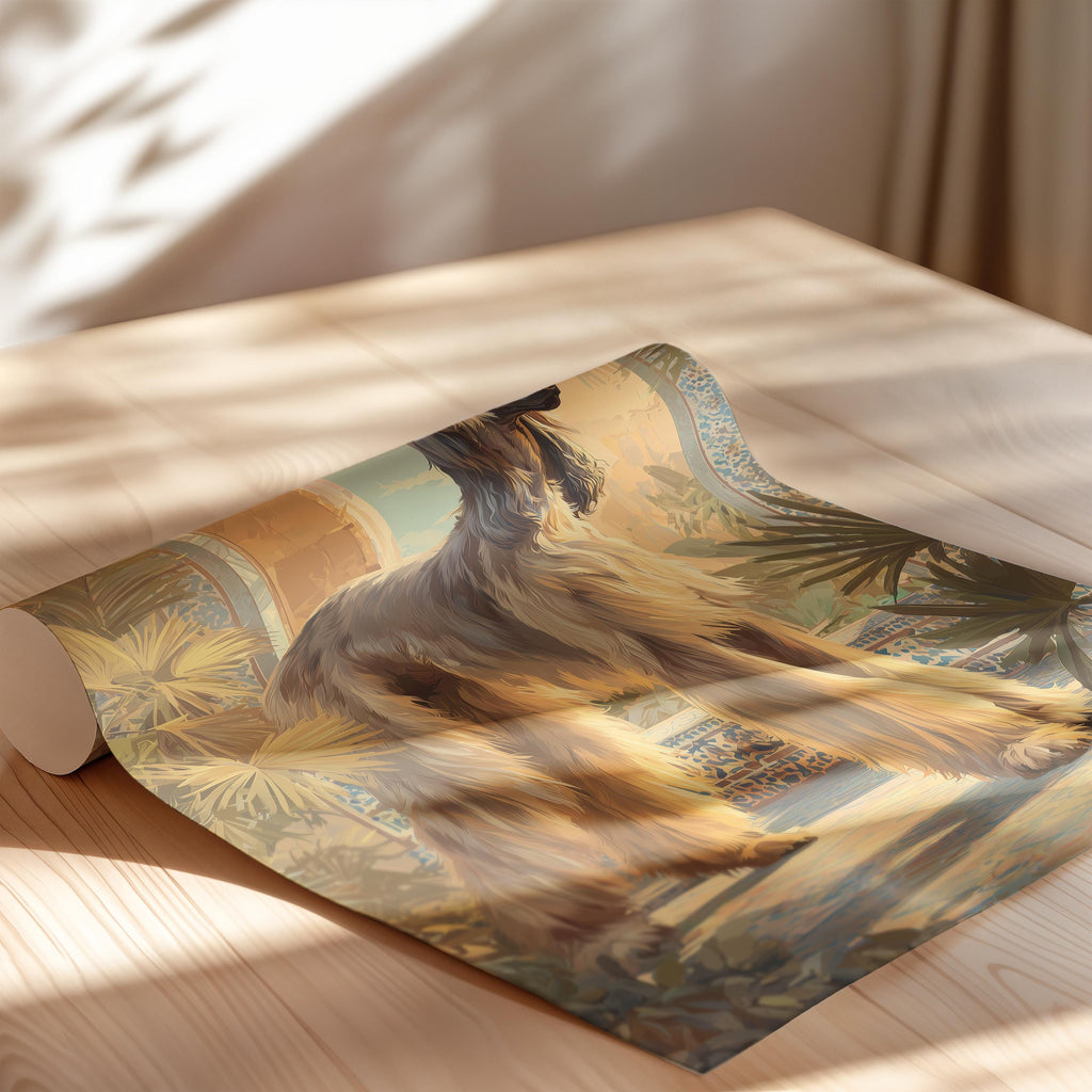 Afghan Hound Art Print: Elegant Dog Lover Gift, Modern Illustration