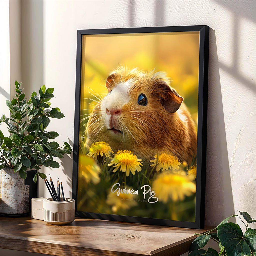 Guinea Pig Poster Wall Art – Cute Animal Print for Pet Lovers, Nursery Decor, Gift for Kids & Small Animal Enthusiasts
