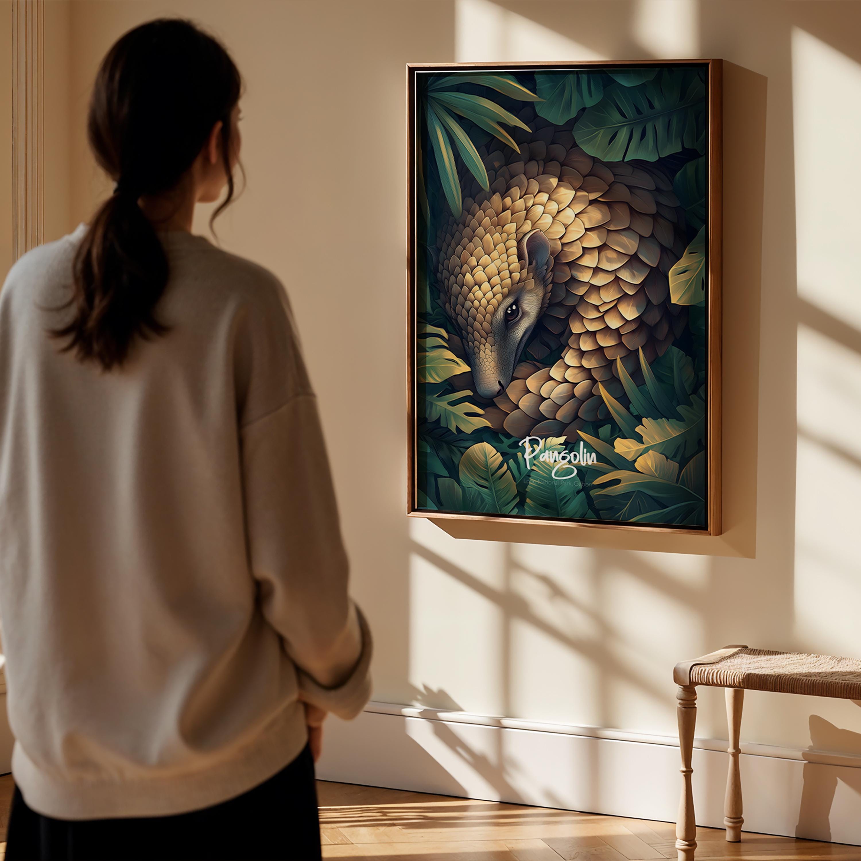 Pangolin Illustration Print: Wildlife Wall Art for Nature Lovers