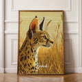Serval Cat Art Print: Exotic African Wildlife Illustration