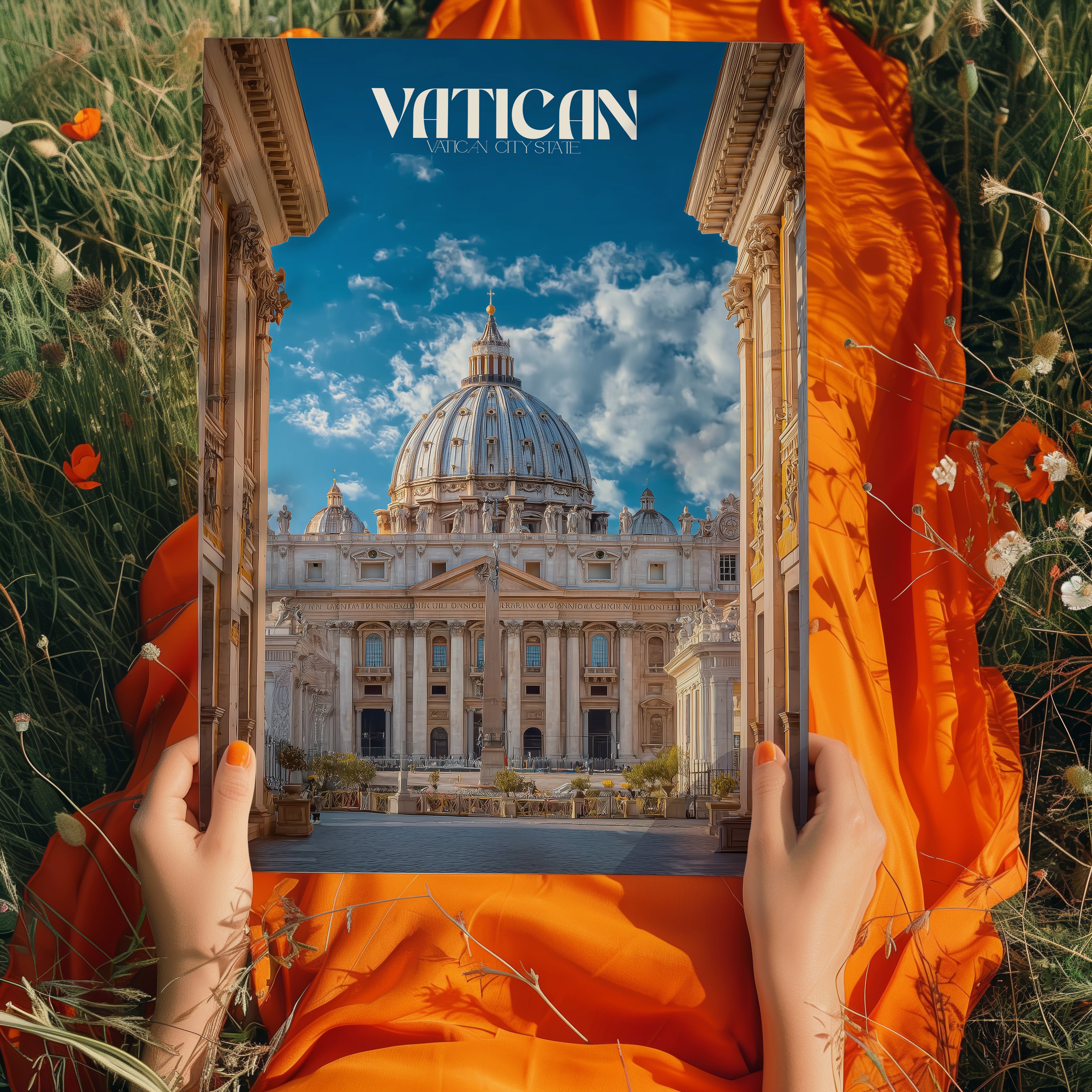 Vatican City Travel Poster: St. Peter's Basilica Art Print