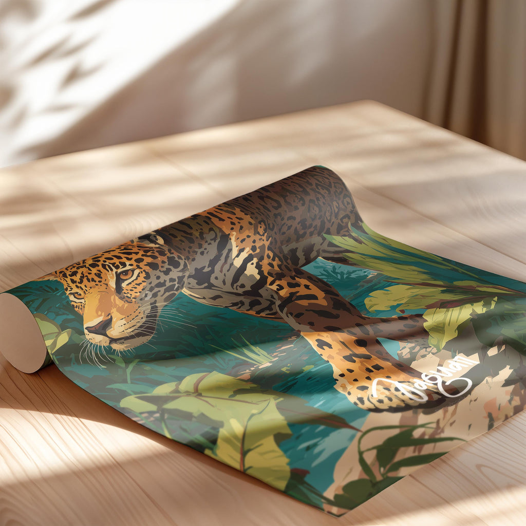 Jaguar Framed Poster: Jungle Cat Wall Art for Kids Nursery