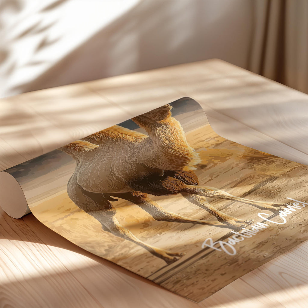 Bactrian Camel Framed Poster: Desert Animal Kids Room Decor