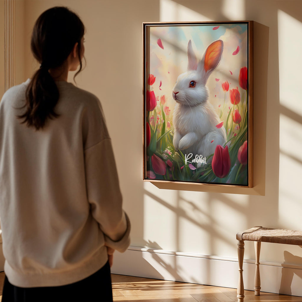 Rabbit Framed Poster: Rustic Farmhouse Nursery Wall Art