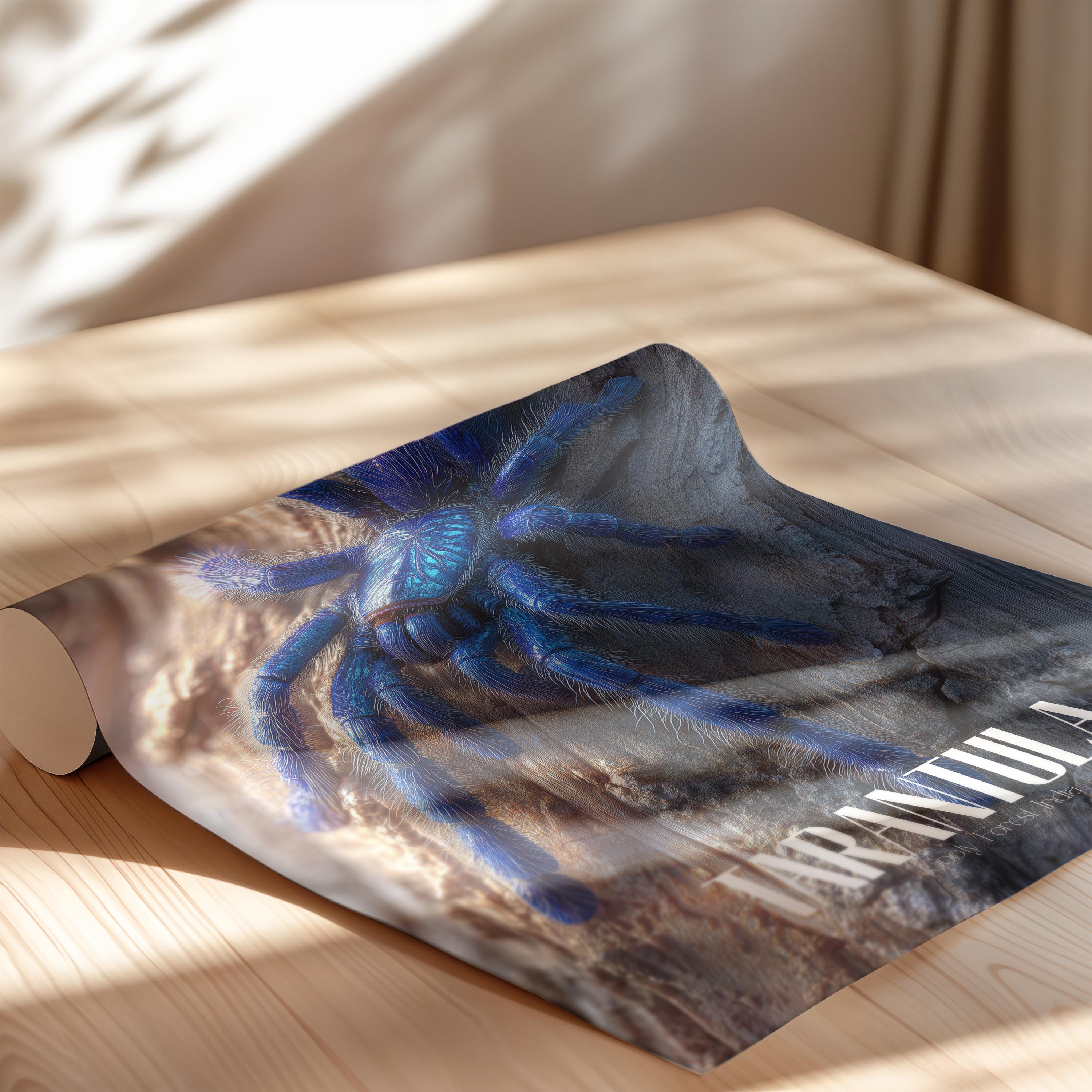 Gooty Sapphire Tarantula Print: Exotic Blue Spider Wall Art