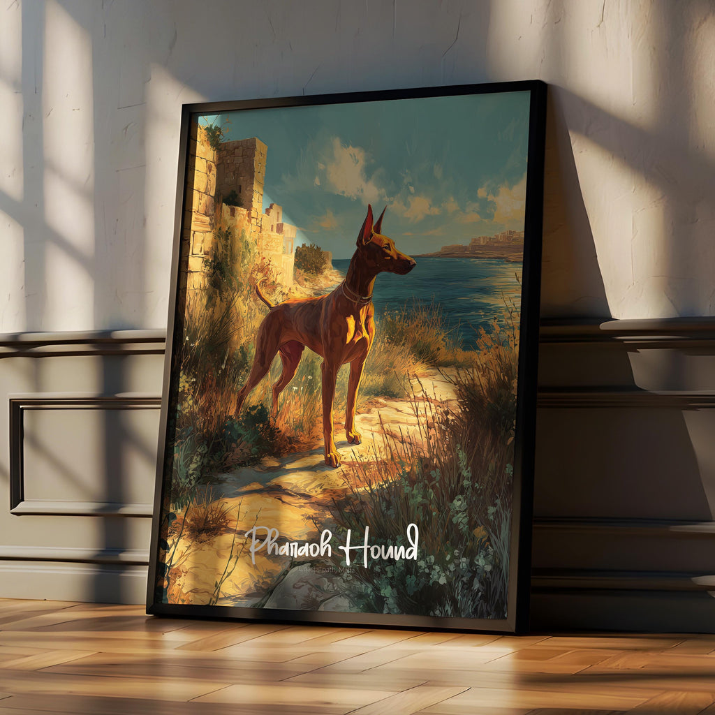 Pharaoh Hound Art Print: Elegant Egyptian Dog Breed Poster