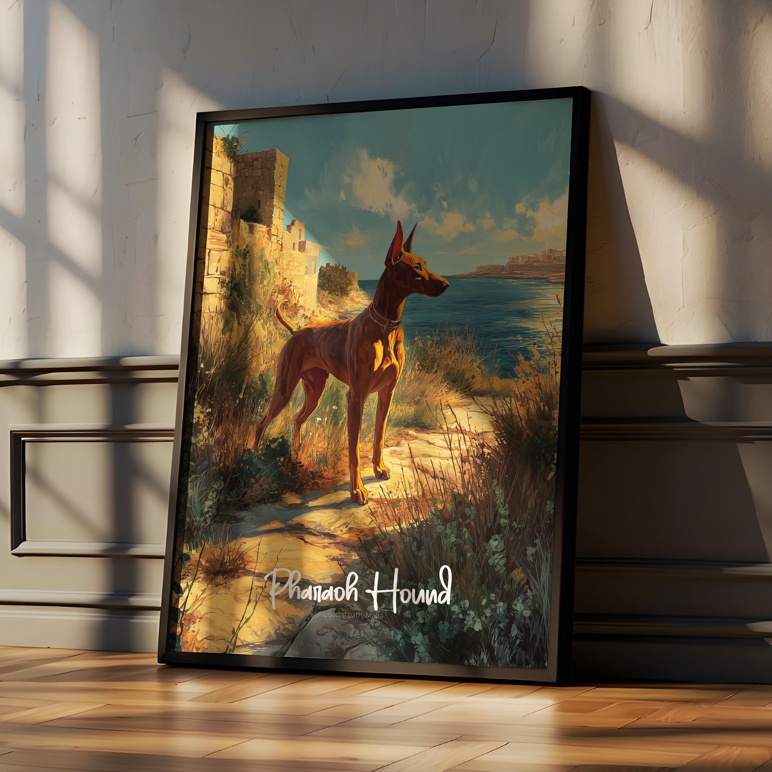Pharaoh Hound Art Print: Elegant Egyptian Dog Breed Poster