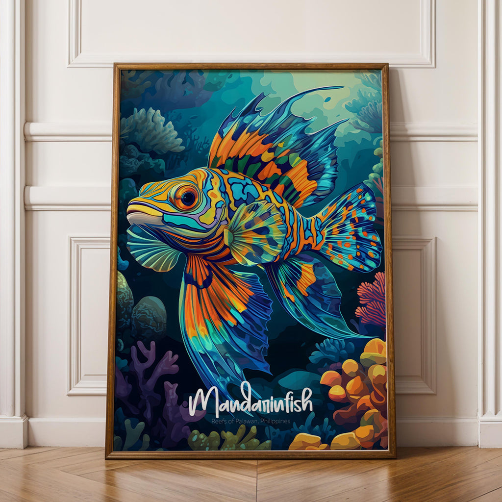 Mandarinfish Wall Art: Tropical Ocean Print, Coastal Home Decor
