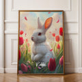 Rabbit Framed Poster: Rustic Farmhouse Nursery Wall Art