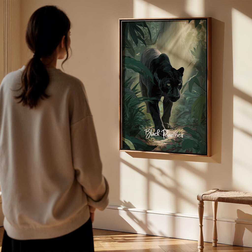 Black Panther Framed Poster: Jungle Nursery Wall Art