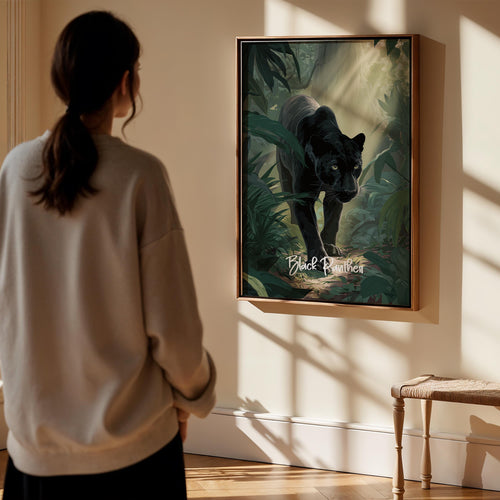 Black Panther Framed Poster: Jungle Nursery Wall Art