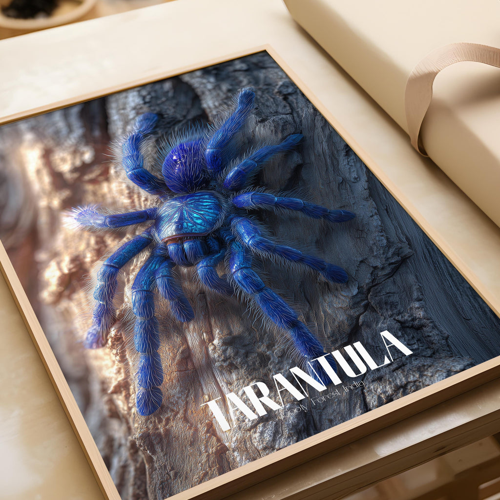 Gooty Sapphire Tarantula Print: Exotic Blue Spider Wall Art