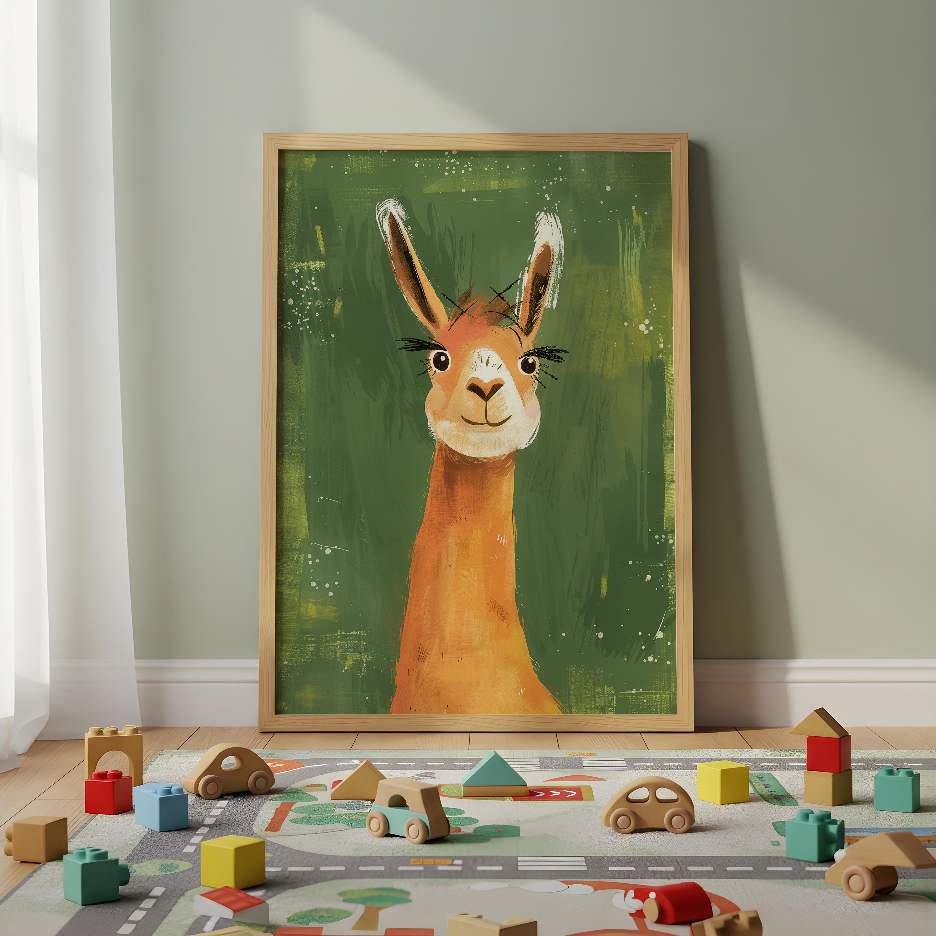 Llama Nursery Wall Art – Andean Animal Print