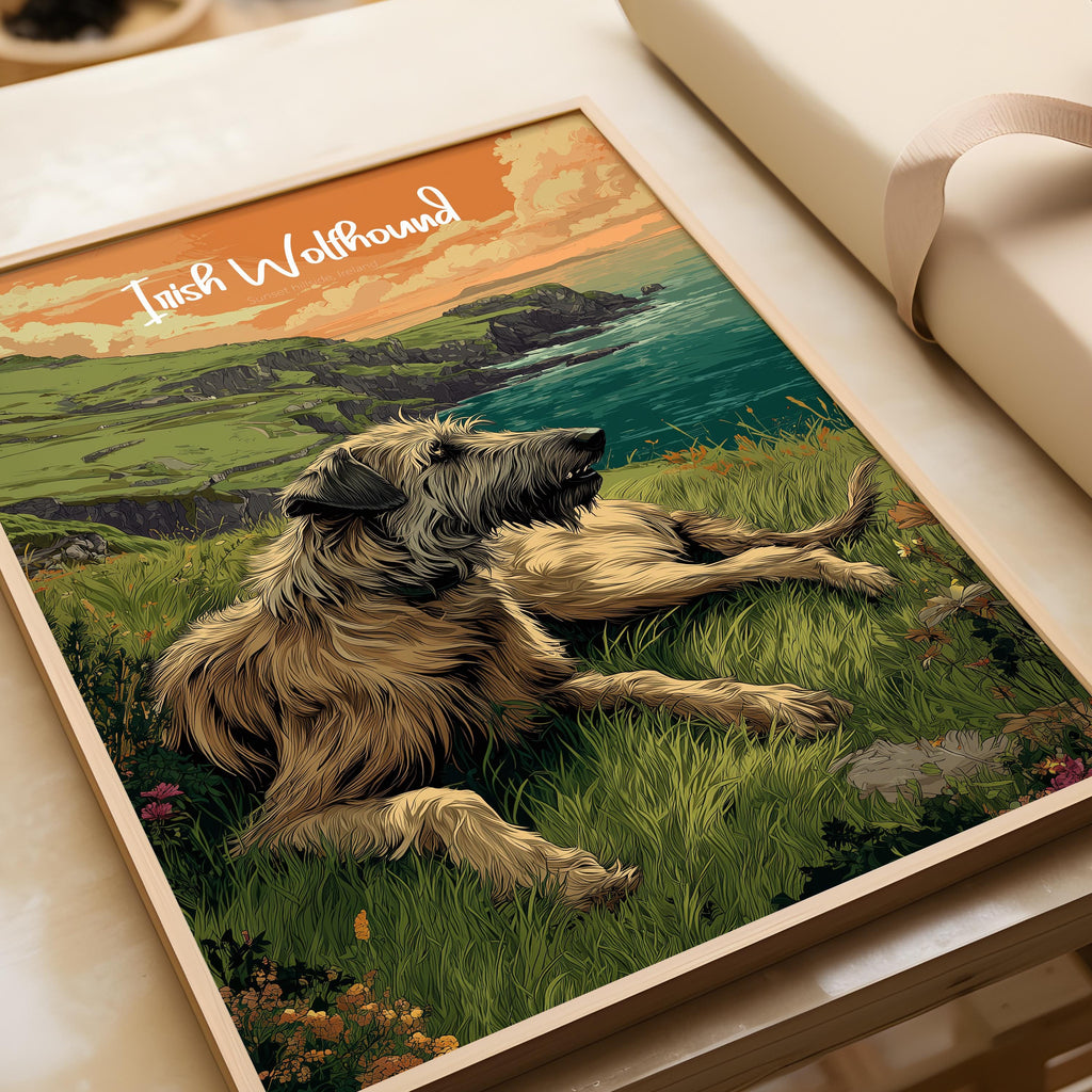 Irish Wolfhound Print: Gentle Giant Dog Breed Wall Art