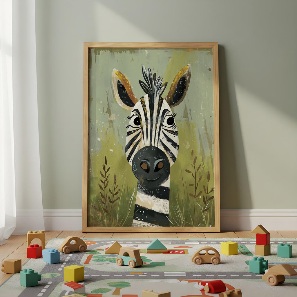 Zebra Nursery Wall Art – Safari Animal Print for Kids