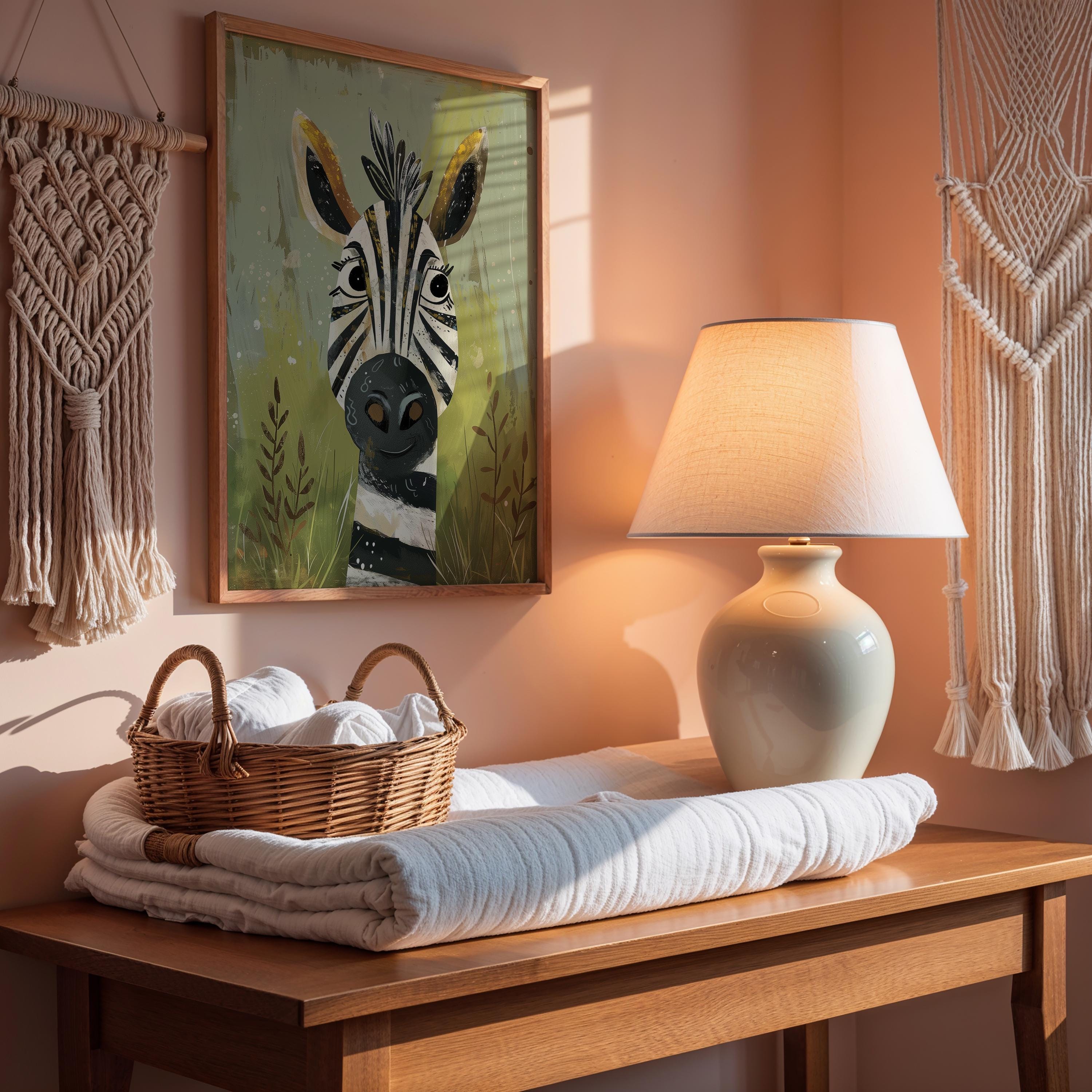 Zebra Nursery Wall Art – Safari Animal Print for Kids