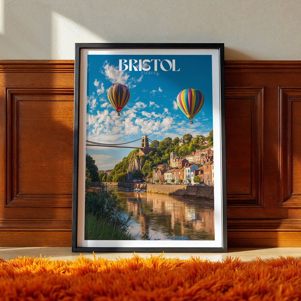 Bristol UK Poster – Colourful City Travel Print, British Wall Art, Architecture Artwork