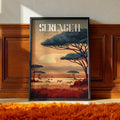 Serengeti Sunset Safari Travel Print: Tanzania Wildlife Landscape