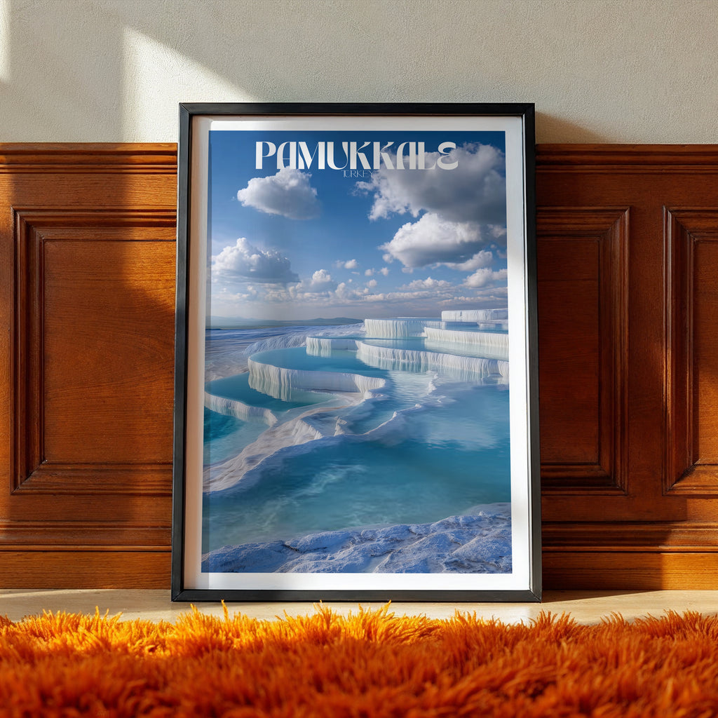Pamukkale Turkey Travel Poster – Thermal Pools Wall Art, Landscape Print, Natural Wonder Decor