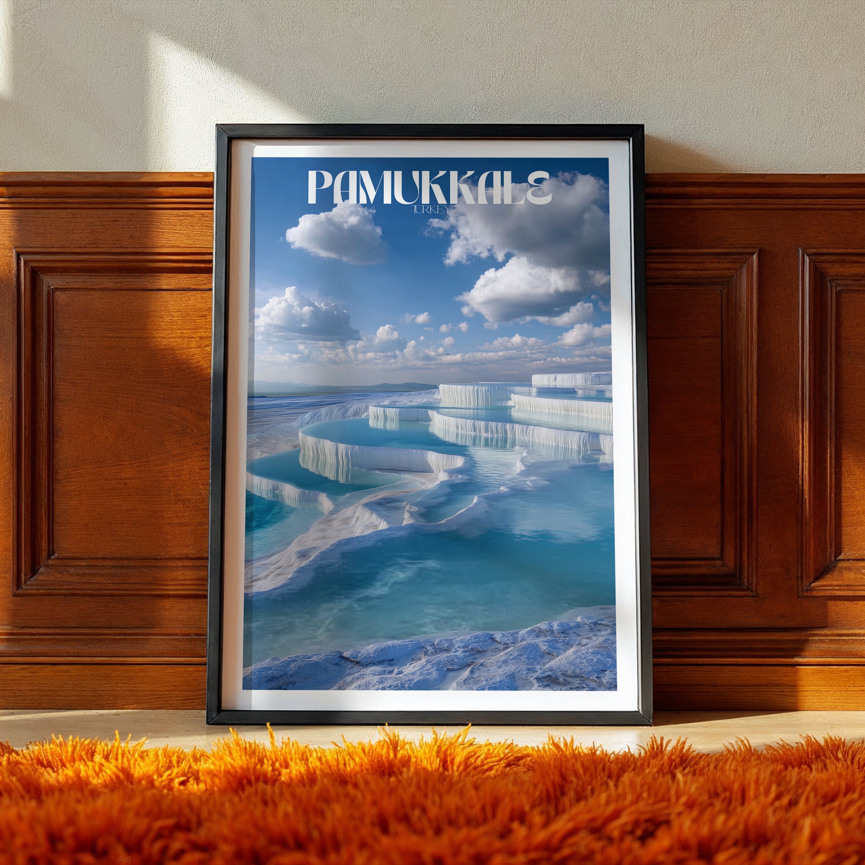 Pamukkale Turkey Travel Poster – Thermal Pools Wall Art, Landscape Print, Natural Wonder Decor