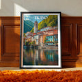 Switzerland Travel Poster – Ticino Alpine Print, Mountain Landscape Wall Art, European Decor