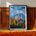 Germany Travel Poster – Bavarian Castle Wall Art Print, Fairytale Landmark, Romantic Decor