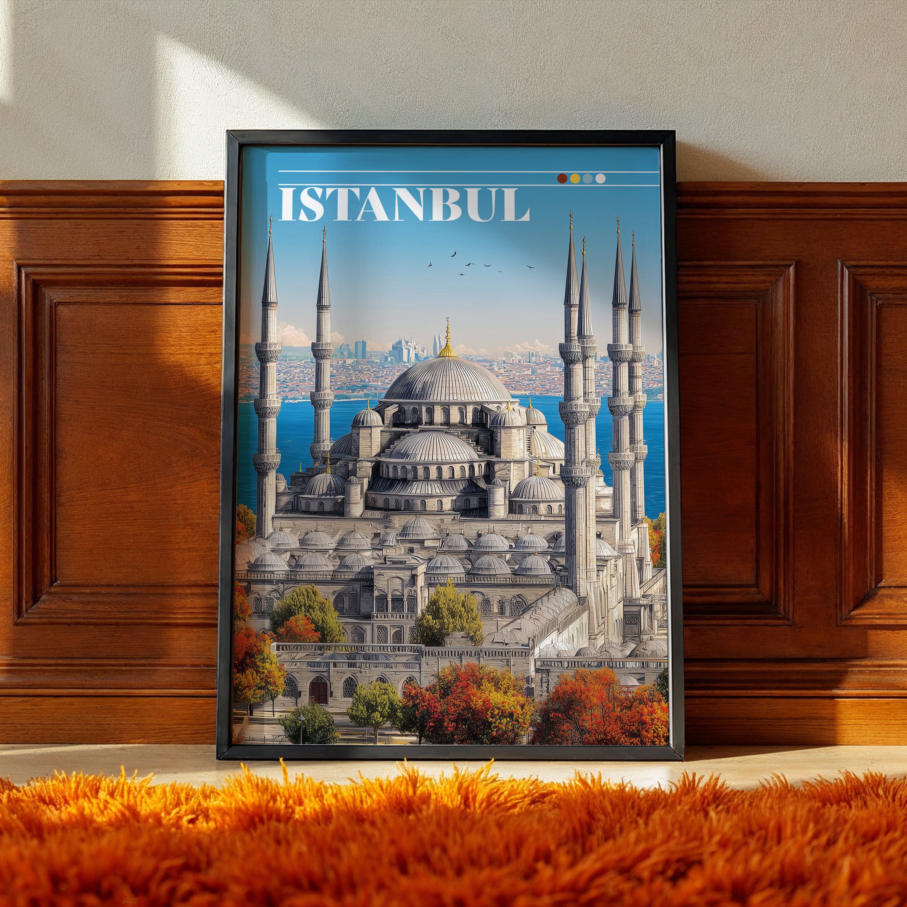 Istanbul Turkey Poster – Blue Mosque Wall Art, Historic Architecture Print, Islamic Travel Photography Decor