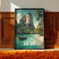 Krabi Thailand Travel Print – Tropical Beach, Coastal Landscape