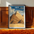 Pyramids of Giza Poster – Egypt Travel Print, Historical Landmark Wall Art, Desert Decor