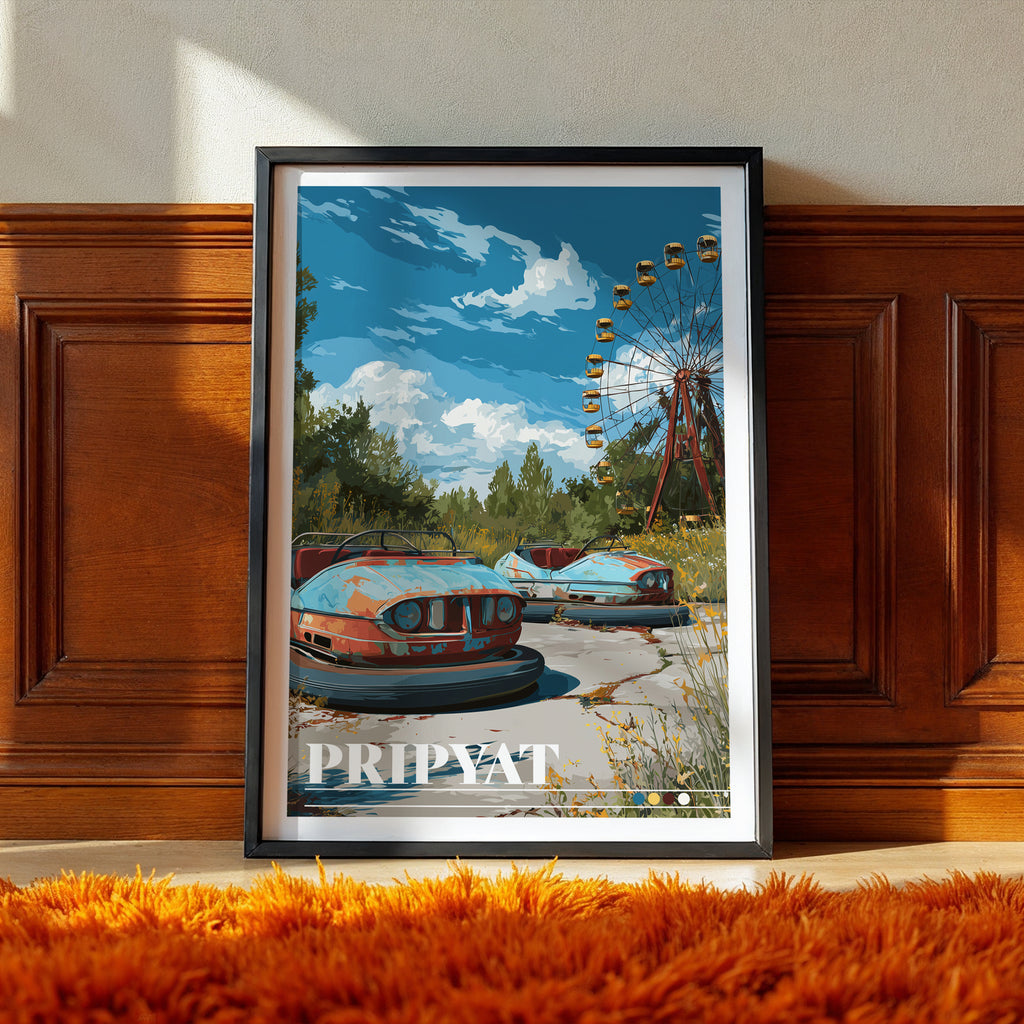 Chernobyl Travel Poster: Pripyat Amusement Park Print, Ukraine Wall Art
