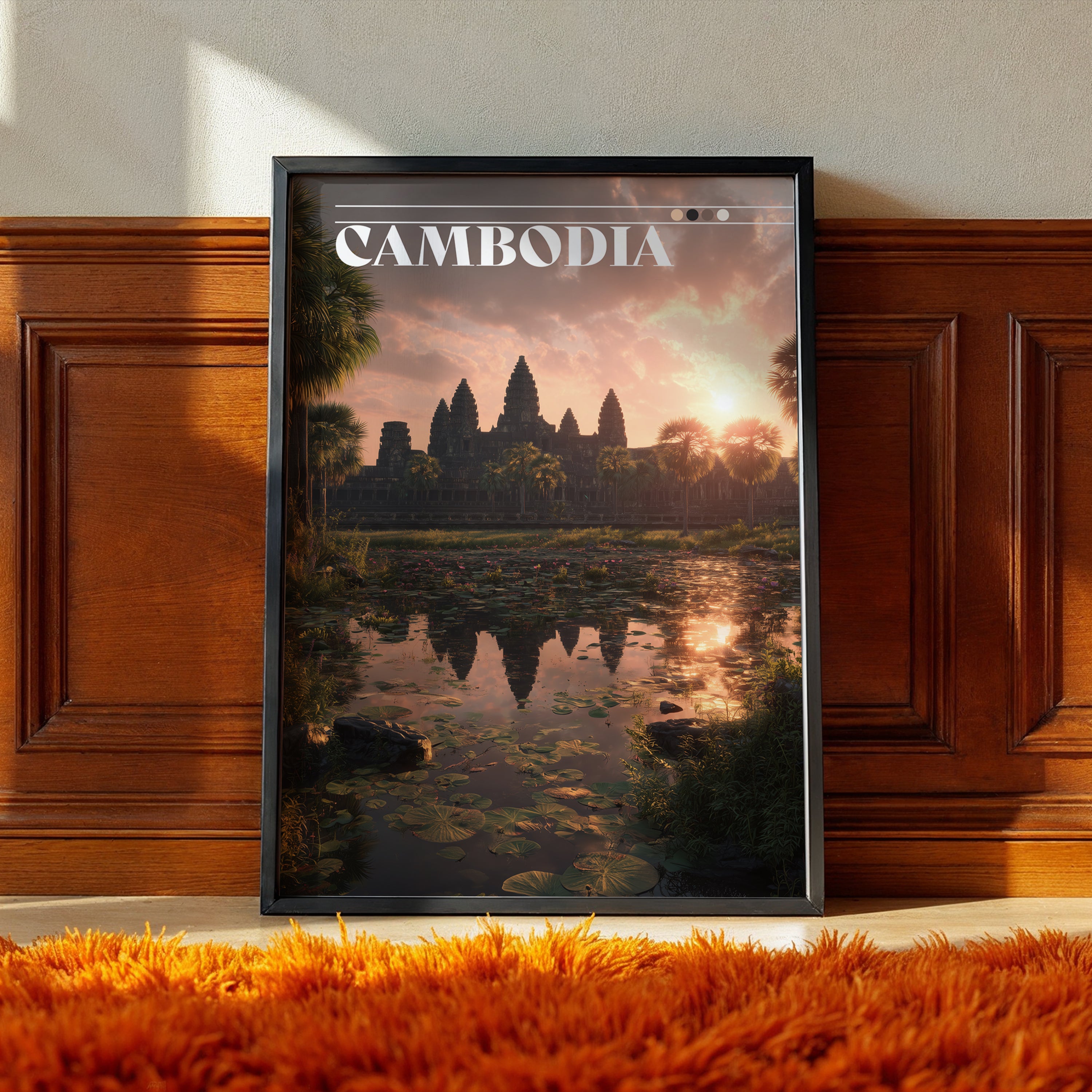 Angkor Wat Sunrise Travel Print: Cambodia Temple Art, Southeast Asia Decor
