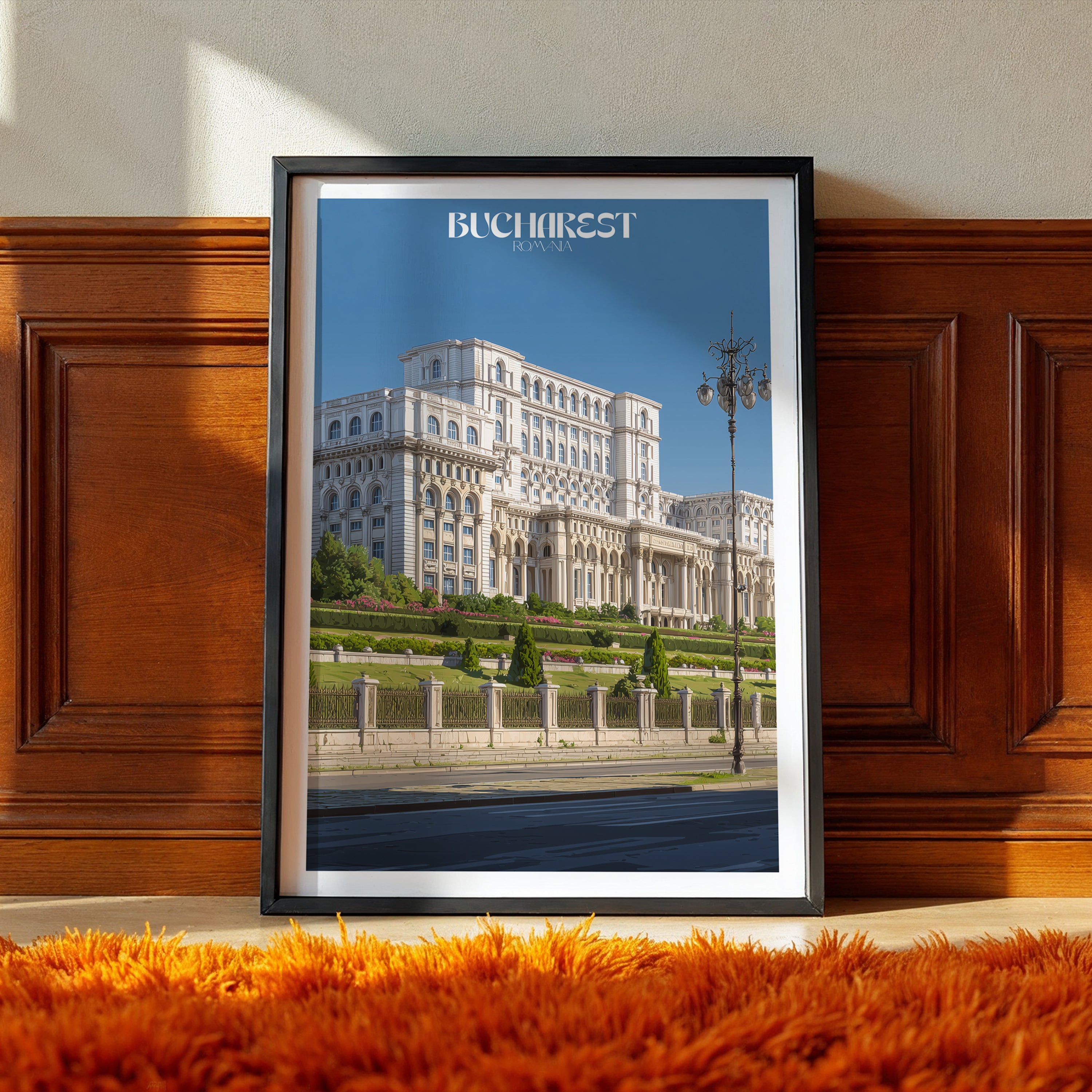 Bucharest Romania Poster – City Travel Print, Urban Wall Art, Modern Landmark Decor