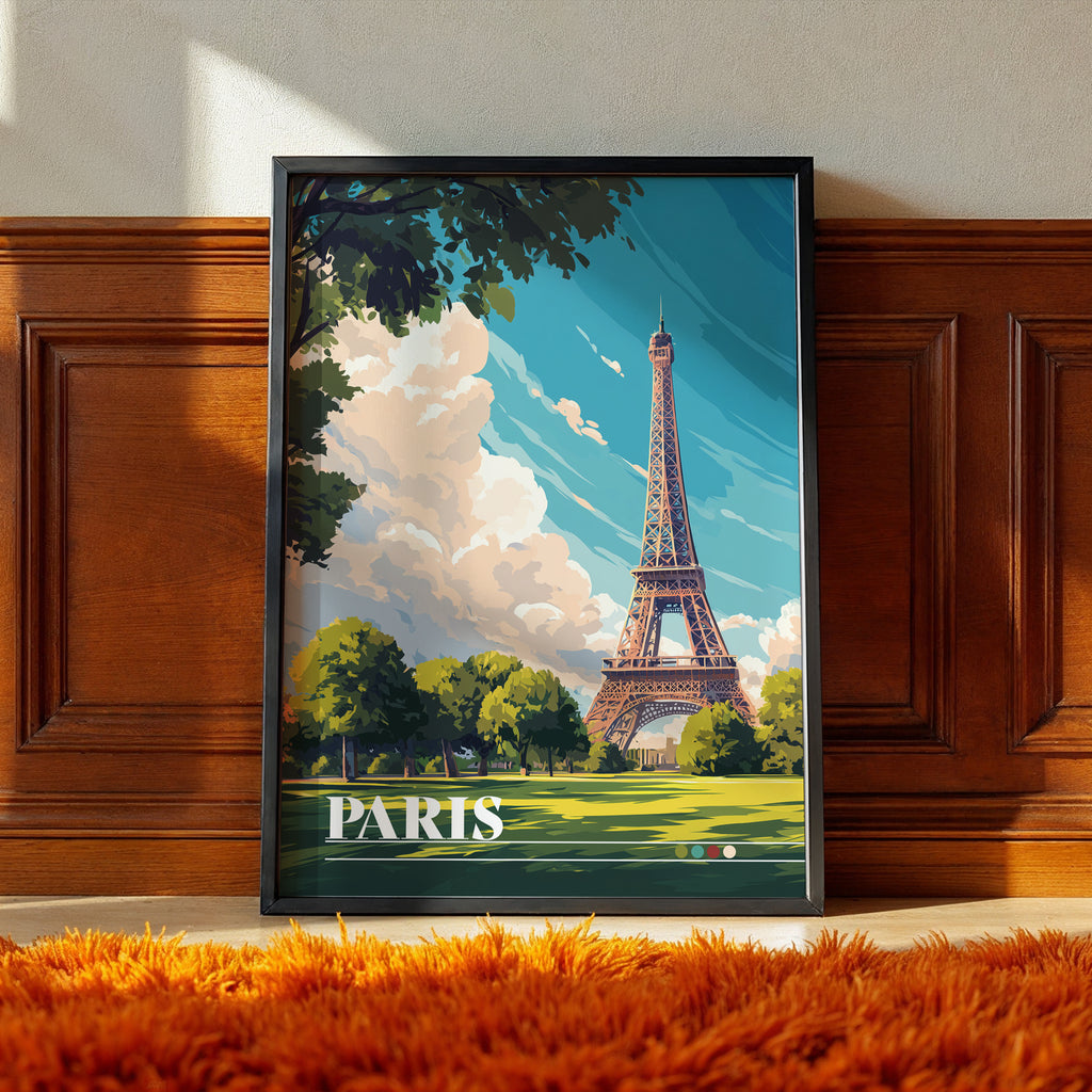 Paris France Poster – Eiffel Tower Wall Art, Romantic City Print, European Travel Photography Decor