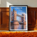 London Bridge Wall Art – England Travel Poster, Iconic Landmark Print, British City Deco