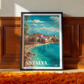 Antalya Travel Poster: Turkey Wall Art, Mediterranean Coast Print