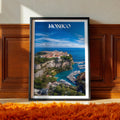 Monaco Poster – French Riviera Travel Print, Yacht Harbour Wall Art, Luxury Coastal Decor