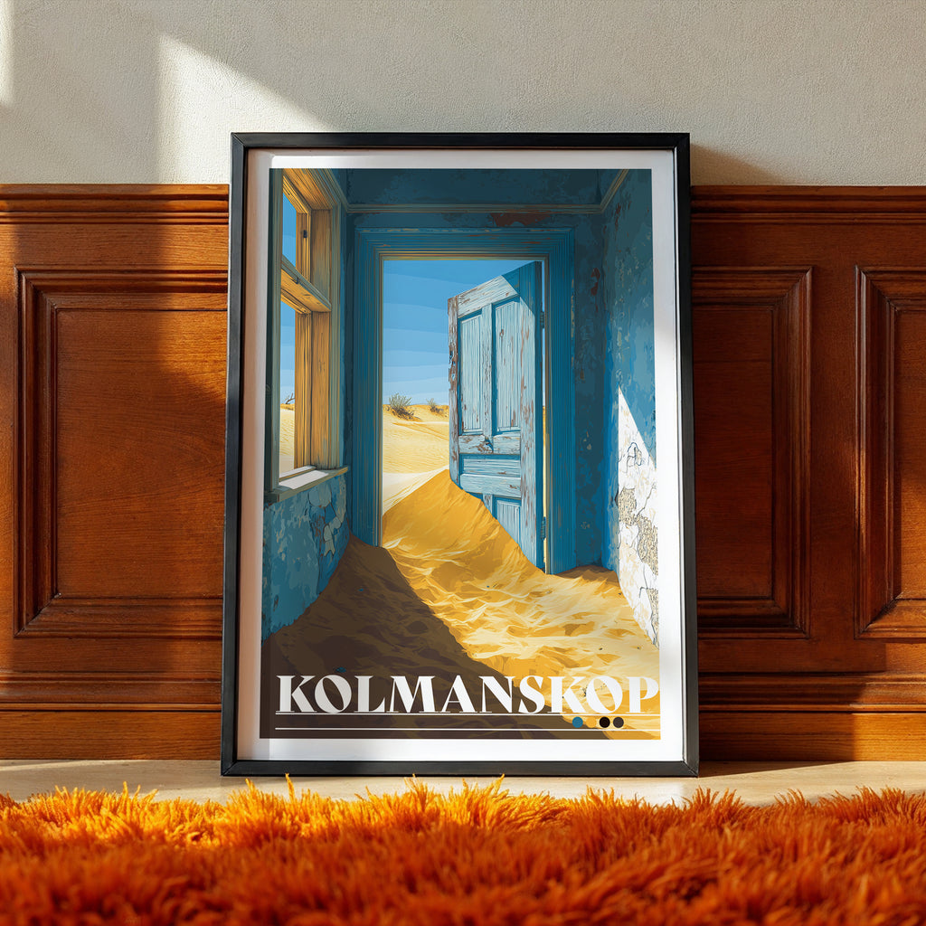 Kolmanskop Travel Poster: Abandoned House Print, Namibia Wall Art