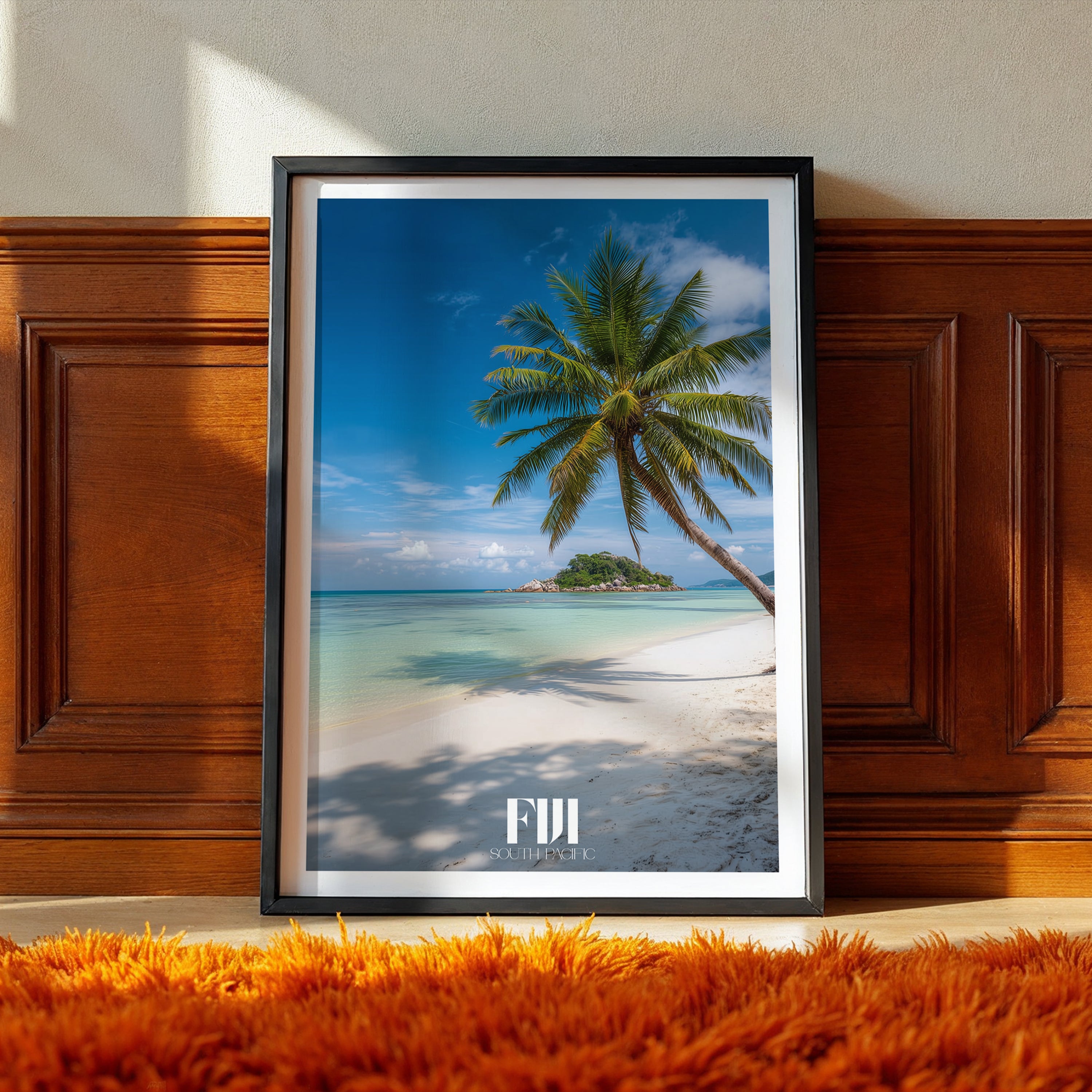 Fiji Island Poster – Travel Print, Tropical Seascape Wall Art, Coastal Paradise Decor