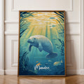 Manta Ray Art Print: Modern Ocean Animal Illustration