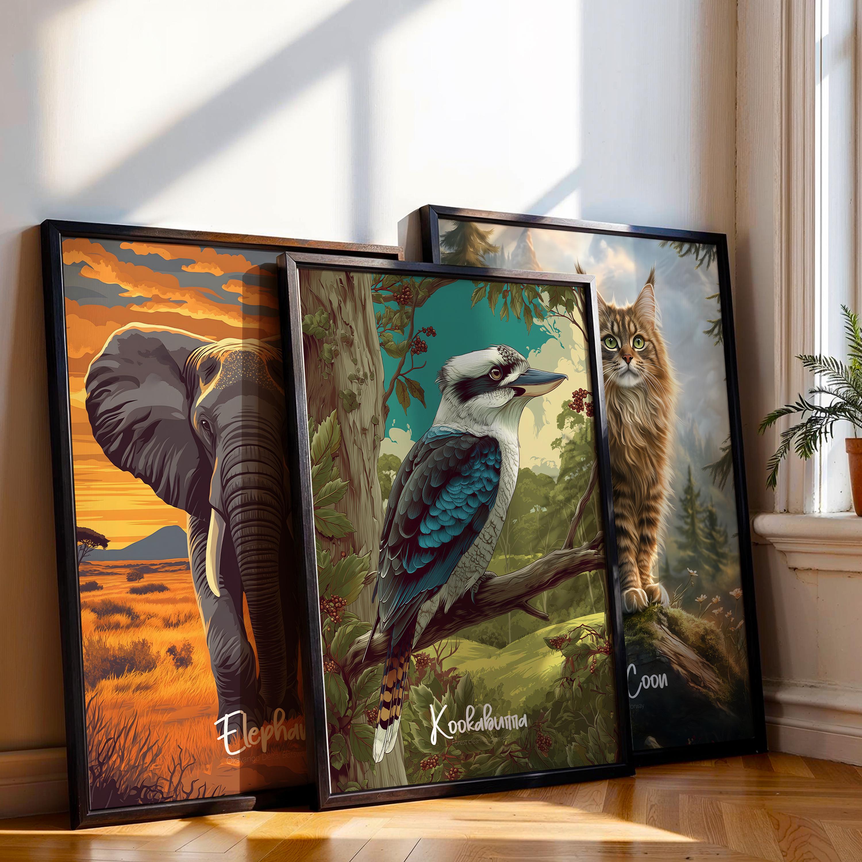 Kookaburra Framed Poster: Australian Bird Wall Art for Nursery