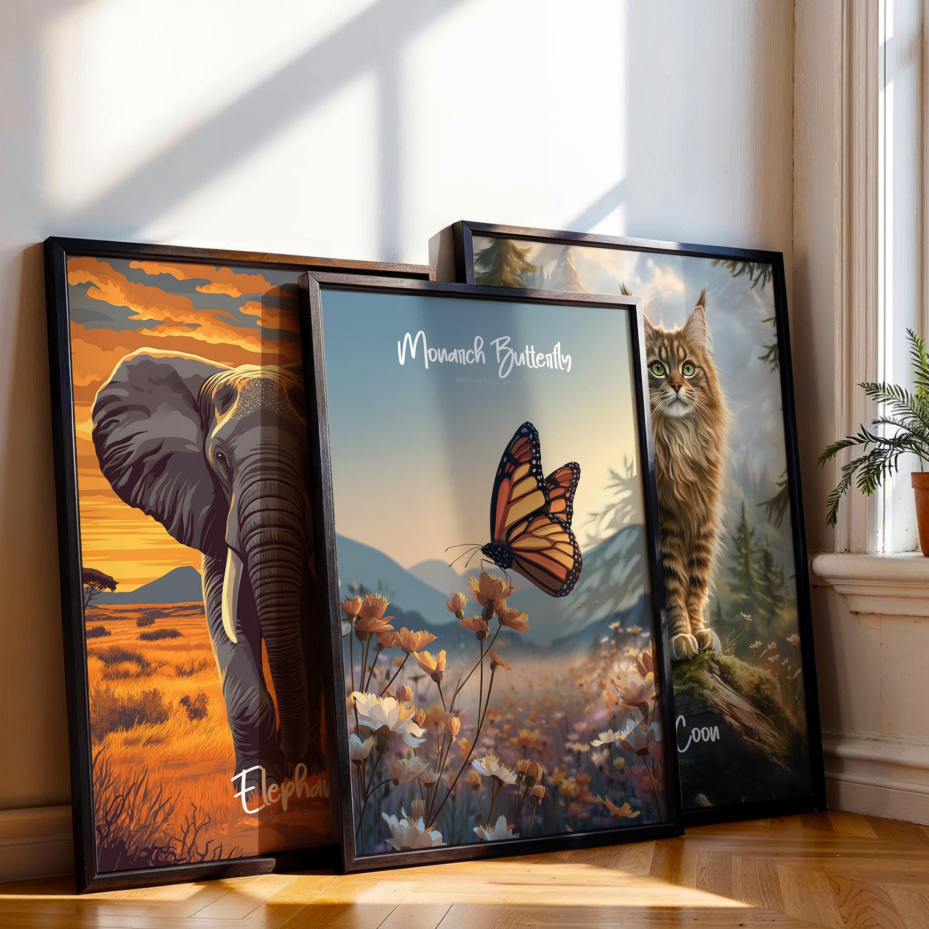 Monarch Butterfly Print: Vibrant Insect Wall Art for Nature Decor