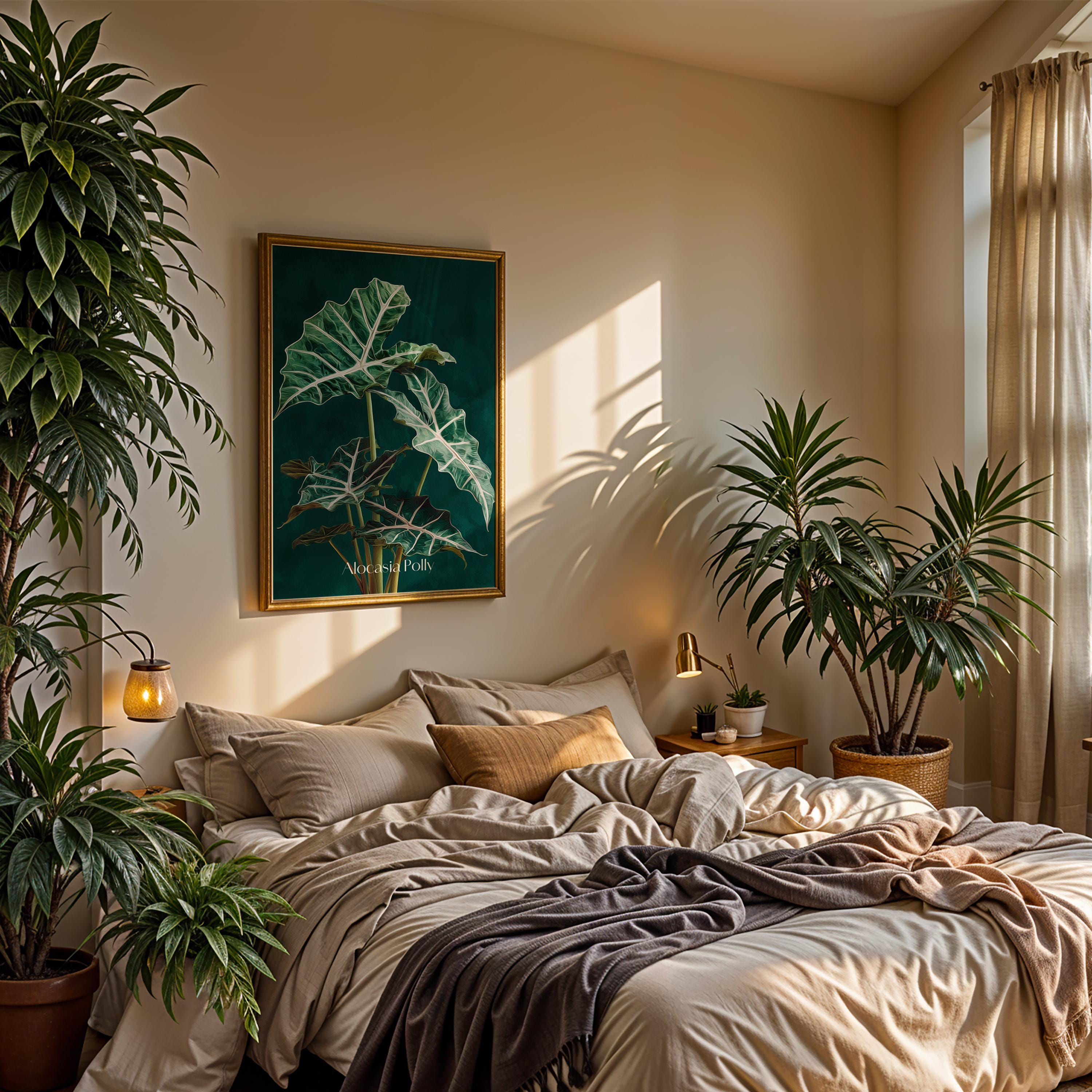 Alocasia Polly Print: Tropical Botanical Wall Art, Plant Lover Gift