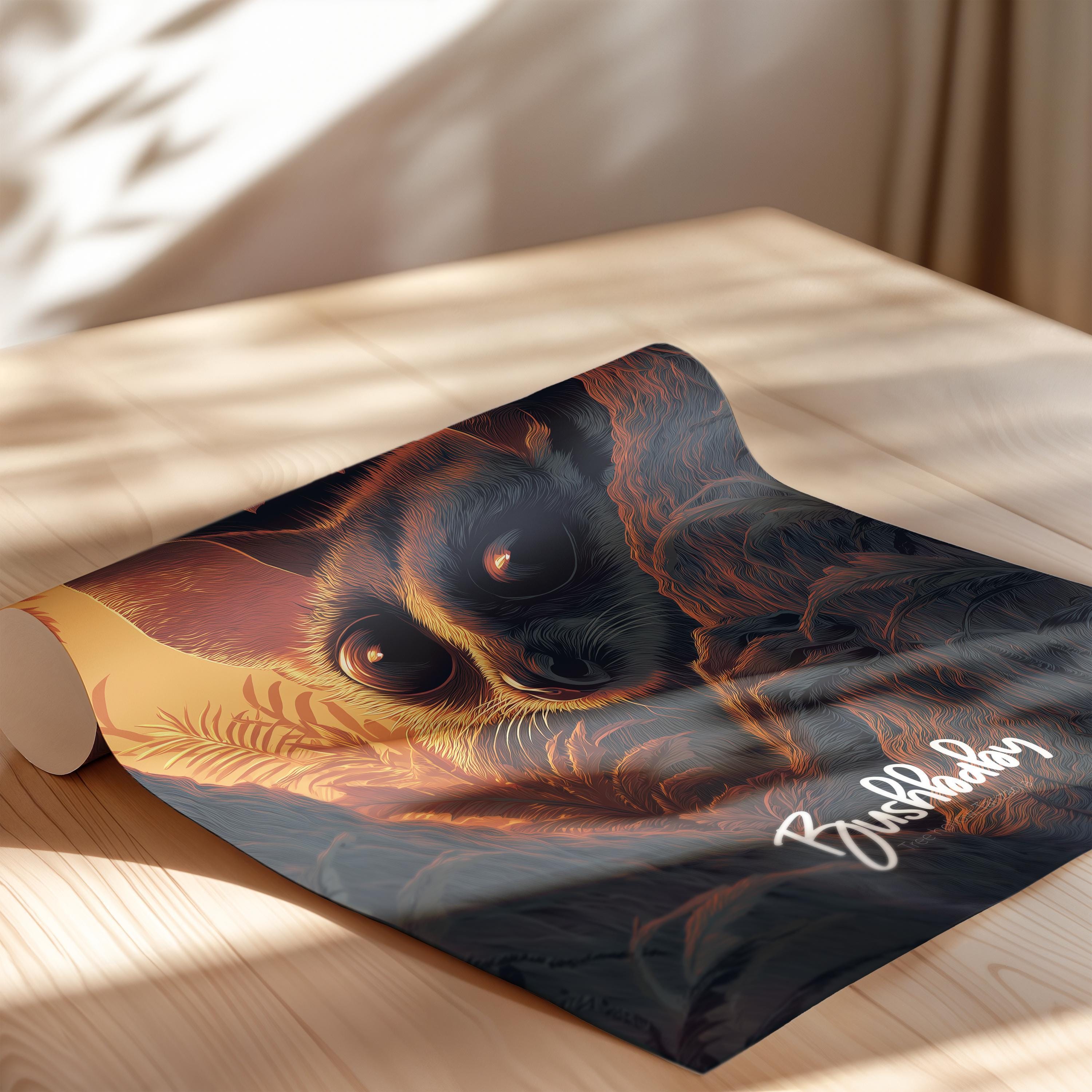 Bushbaby Art Print: Jungle Animal Kids Room Decor