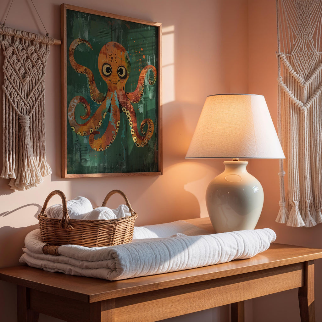 Octopus Nursery Wall Art – Ocean Animal Print