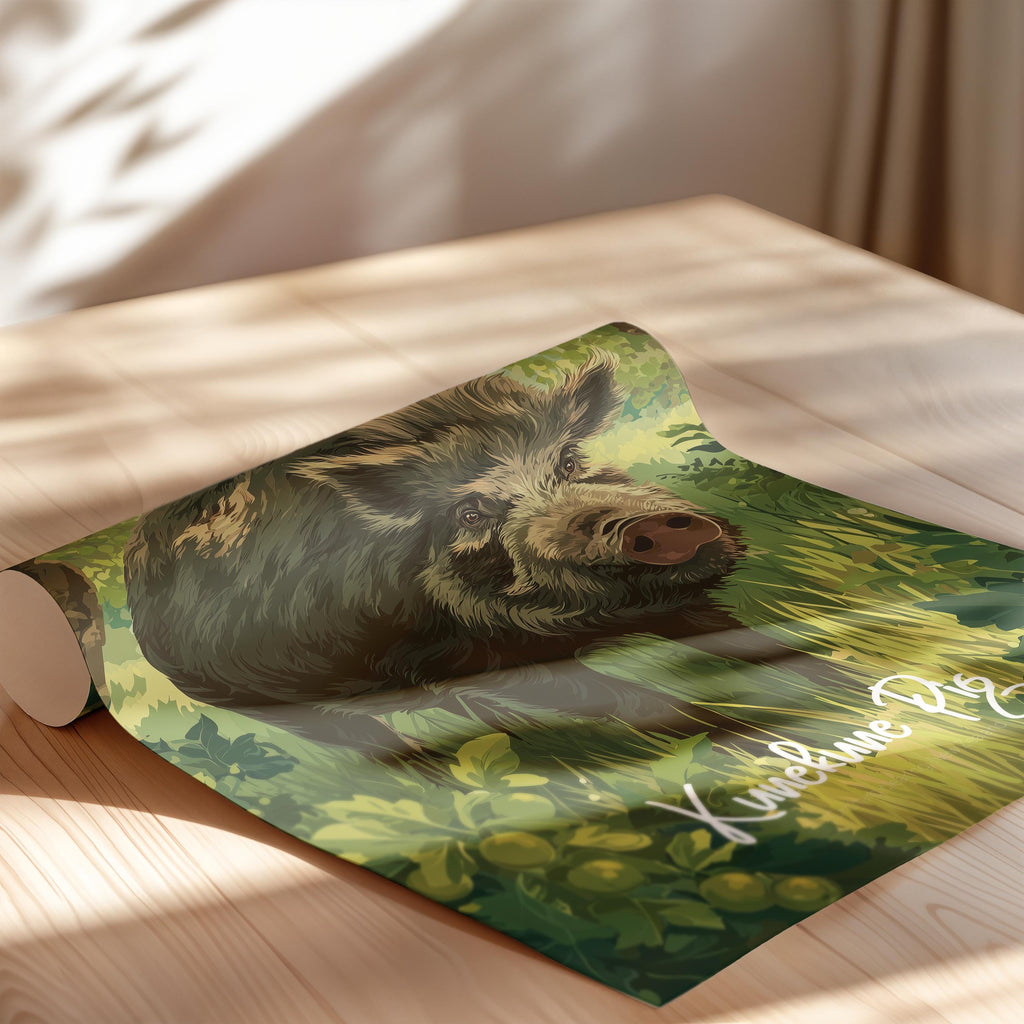 Kunekune Pig Art Print – Rustic Farm Animal Wall Decor